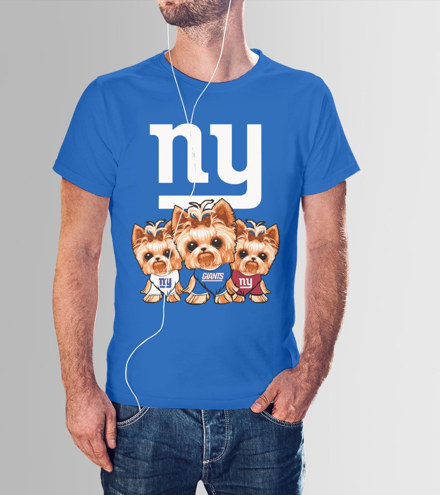 New York Giants Yorkshire Terrier T-Shirt