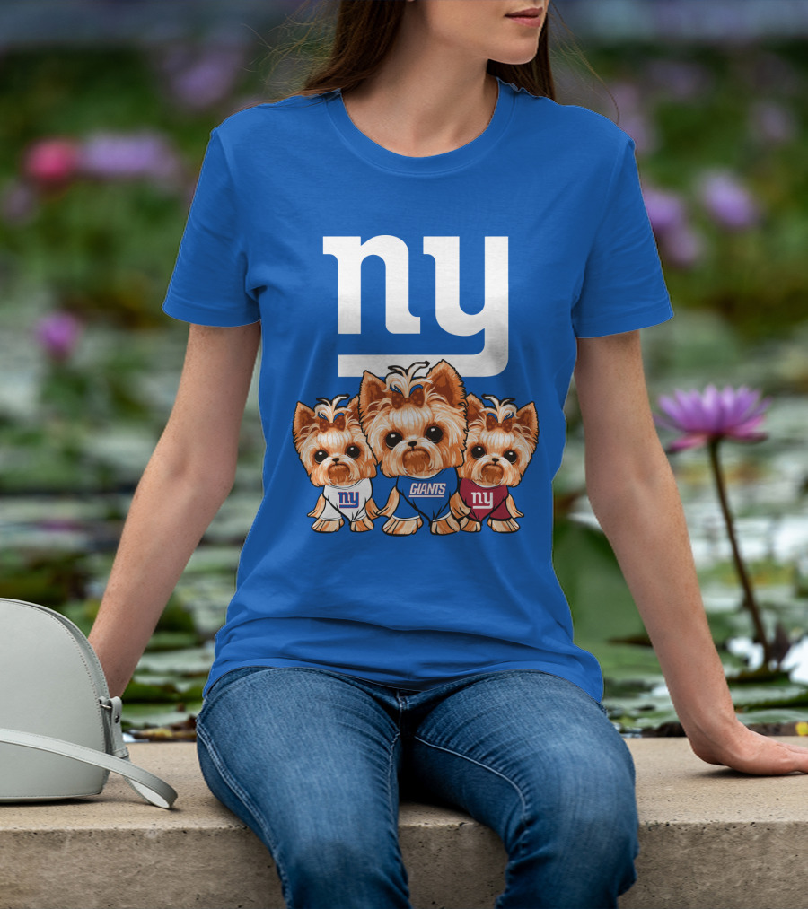 New York Giants Yorkshire Terrier T-Shirt