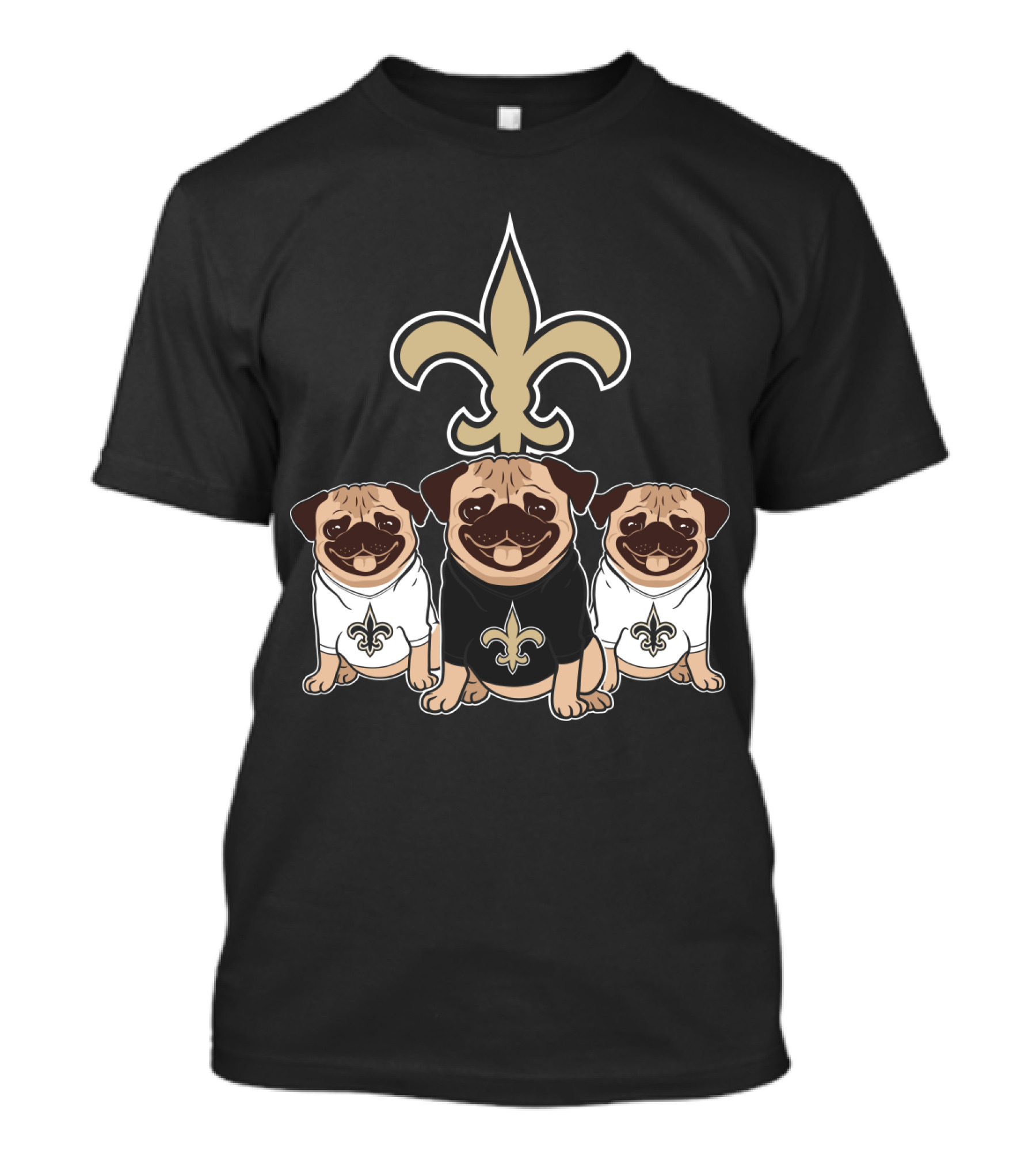 New Orleans Saints Pug Dog T-Shirt