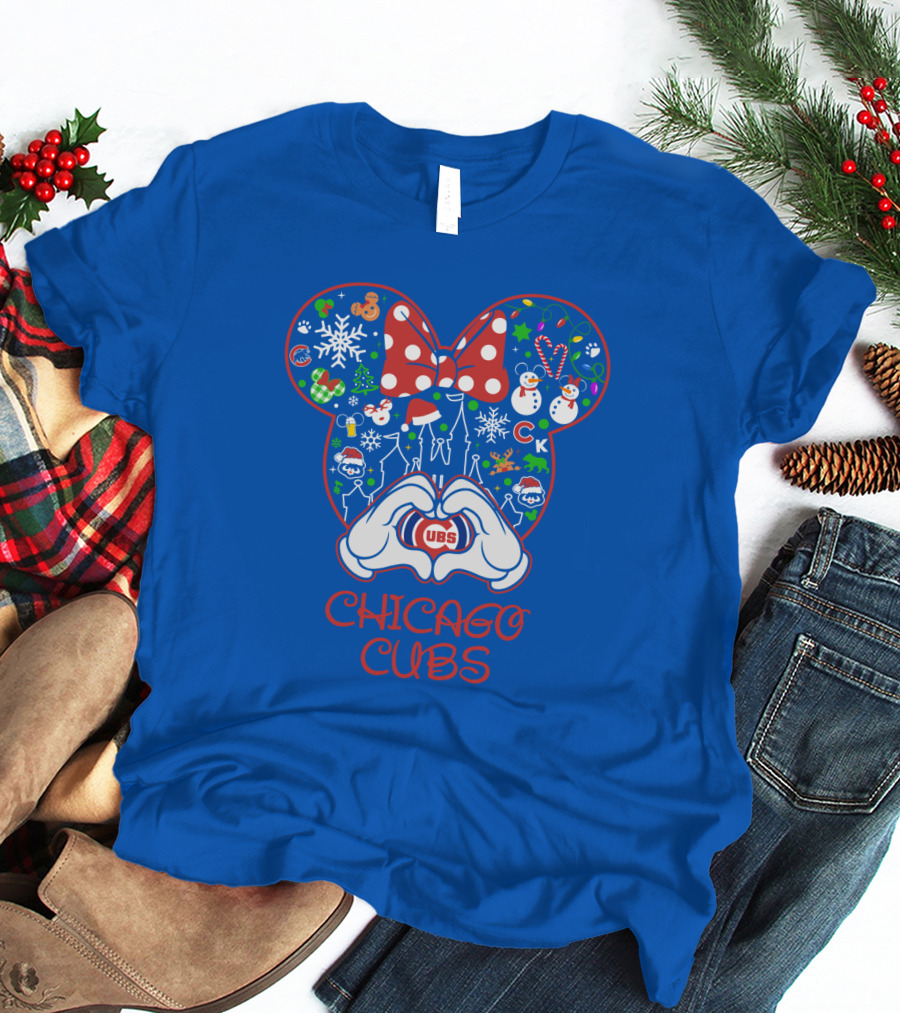 Chicago Cubs Christmas Minnie Ears T-Shirt