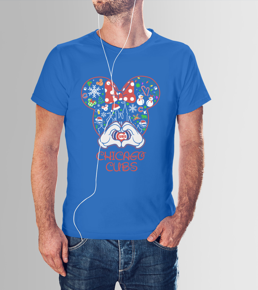 Chicago Cubs Christmas Minnie Ears T-Shirt