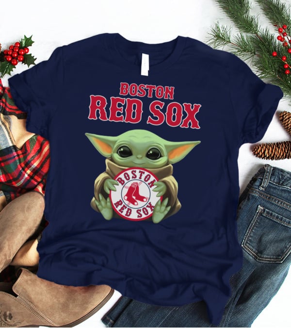 Boston Red Sox Baby Yoda Holding Team T-Shirt