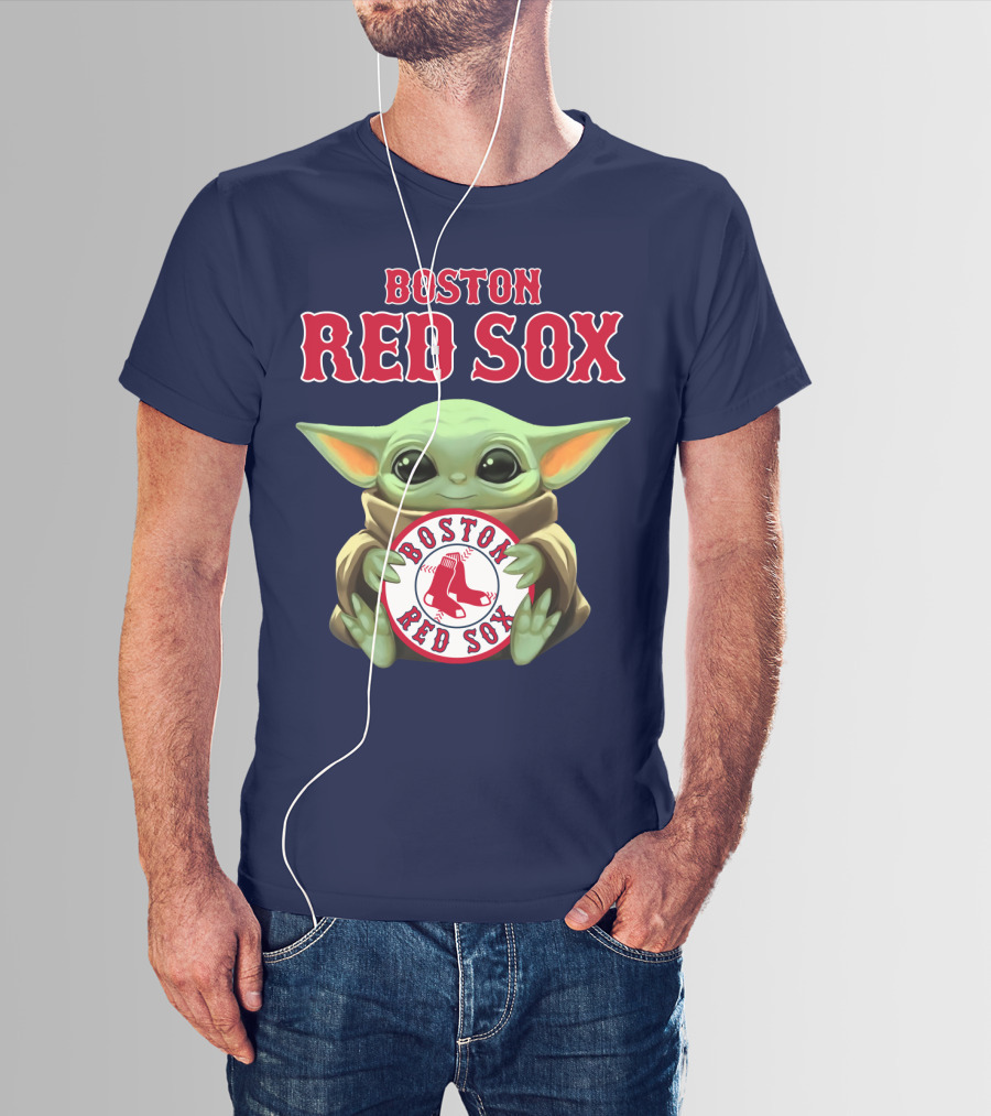 Boston Red Sox Baby Yoda Holding Team T-Shirt