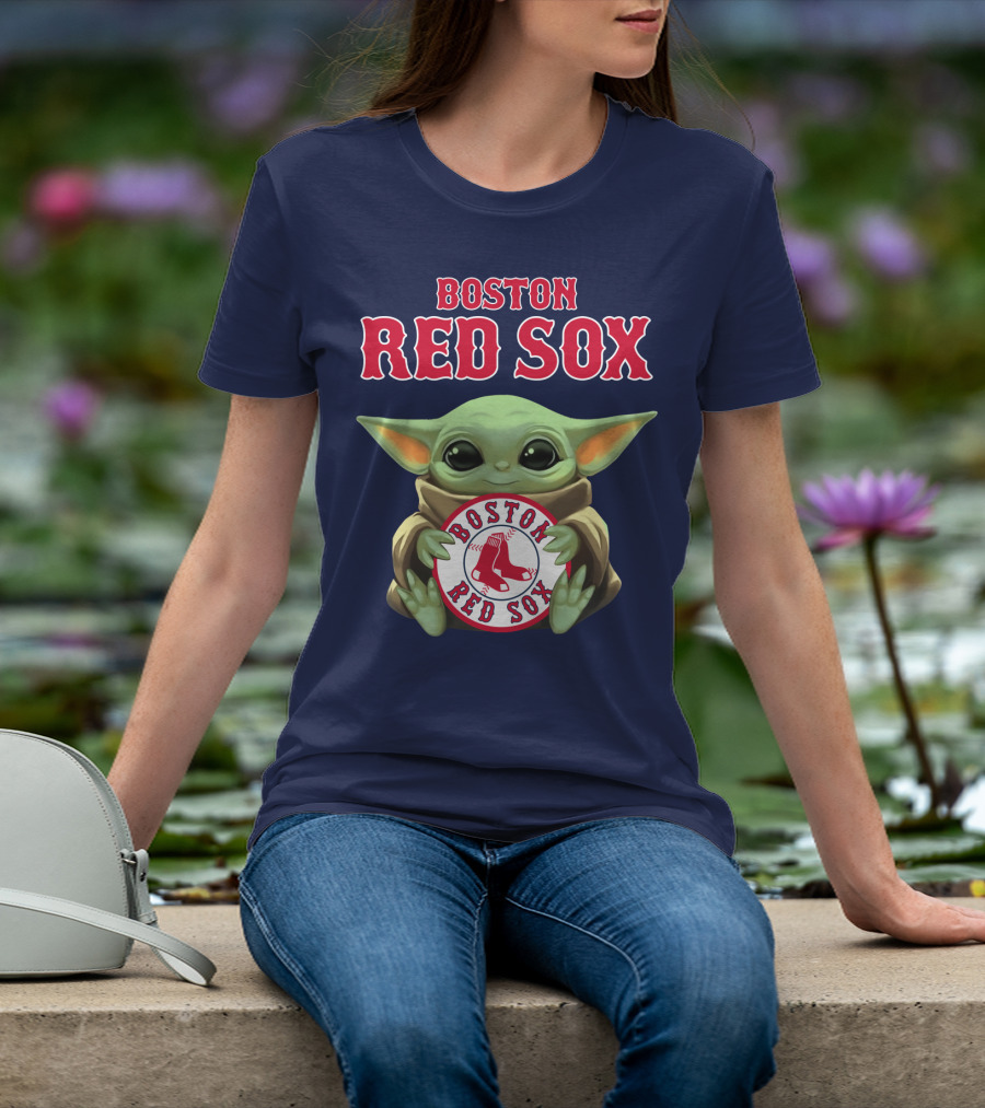 Boston Red Sox Baby Yoda Holding Team T-Shirt