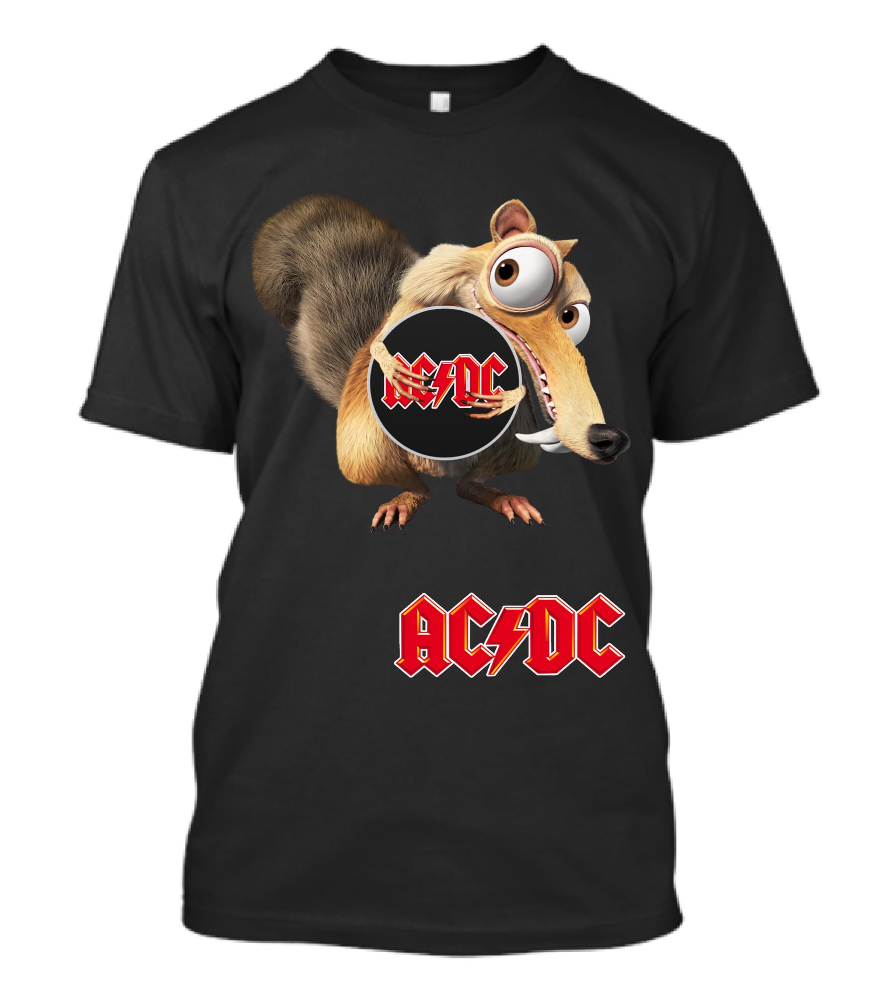Ac/Dc 04 Ice Age Squirrel Holding T-Shirt