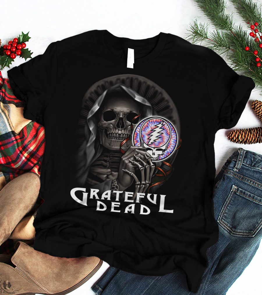 Grateful Dead Skeleton With Steal Your Face Symbol T-Shirt