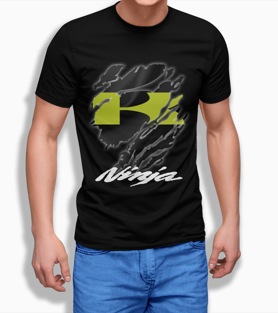 Ripped R Icon With Stylized Ninja T-Shirt