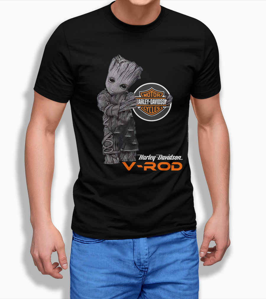 Groot Harley Davidson V-Rod Motor Cycles T-Shirt