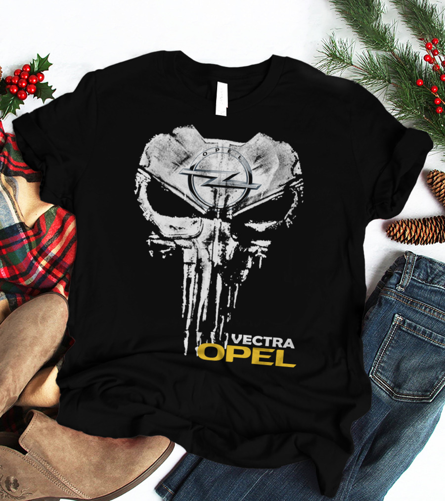 Opel Vectra Logo With Skull Motif T-Shirt