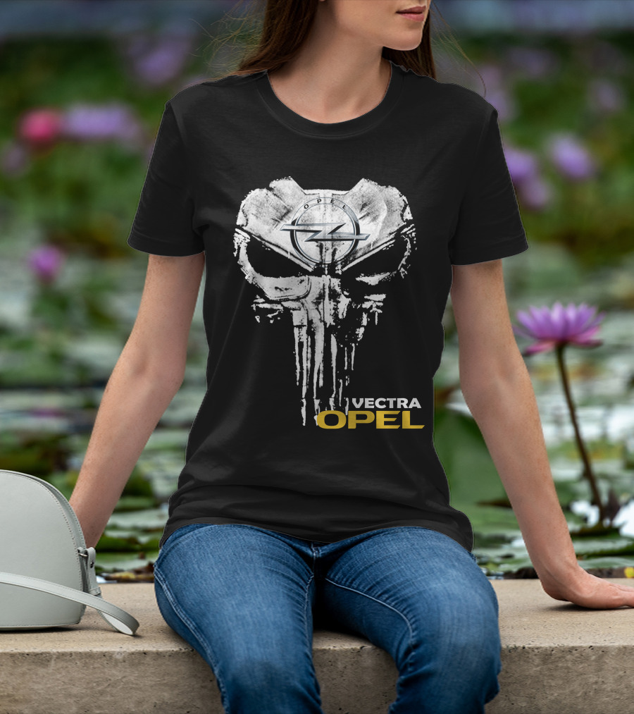 Opel Vectra Logo With Skull Motif T-Shirt