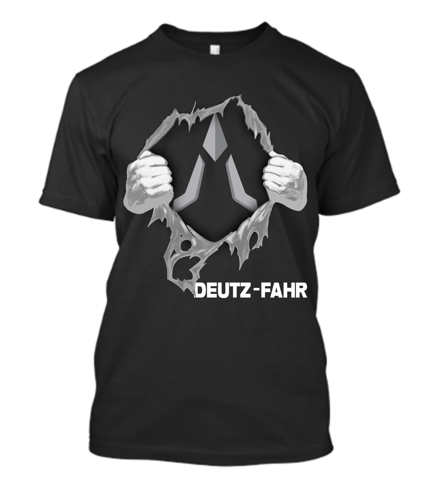 Deutz-Fahr Logo Behind Ripped Effect T-Shirt