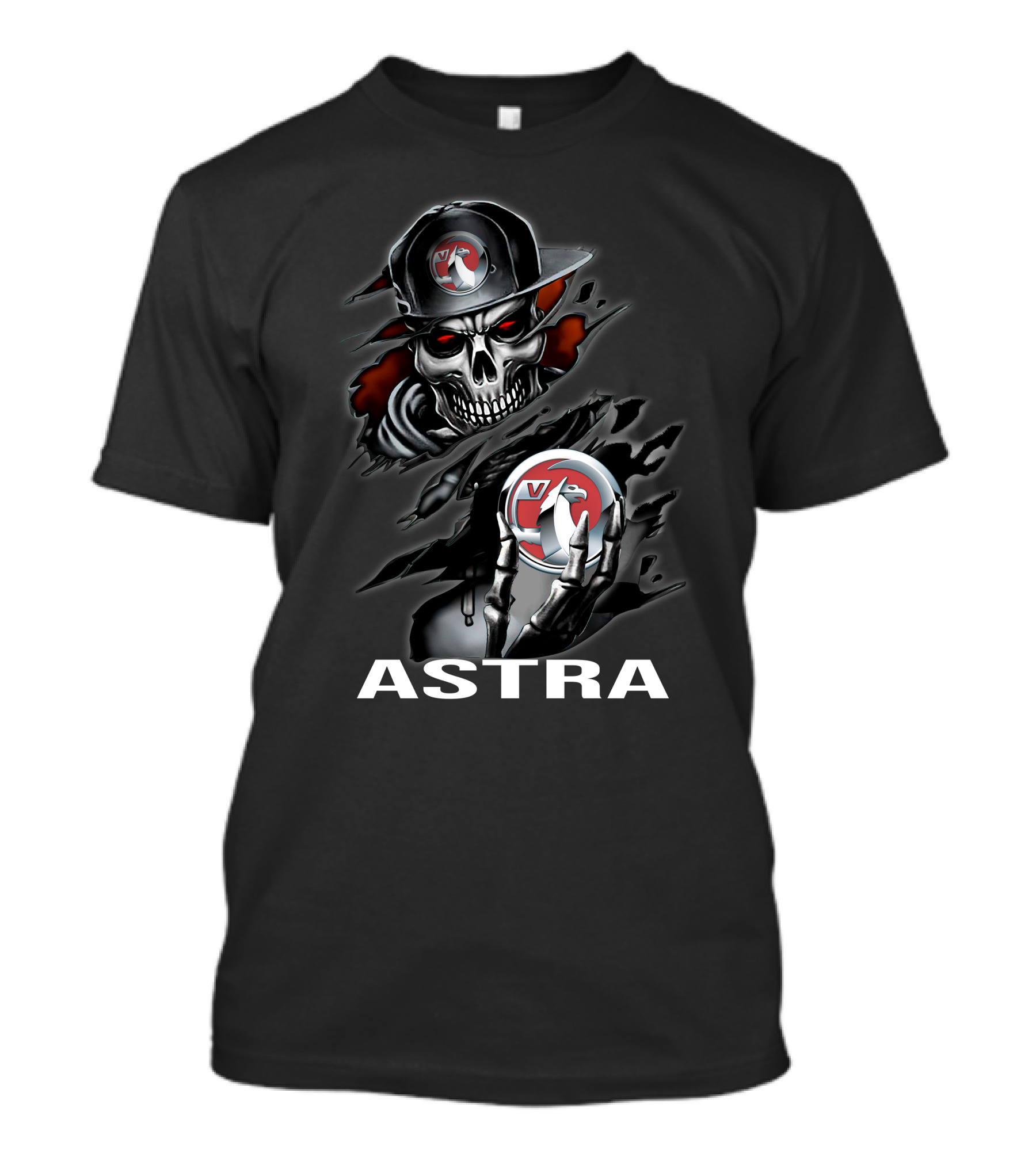 Astra Skull With Vulture Logo And Cap T-Shirt