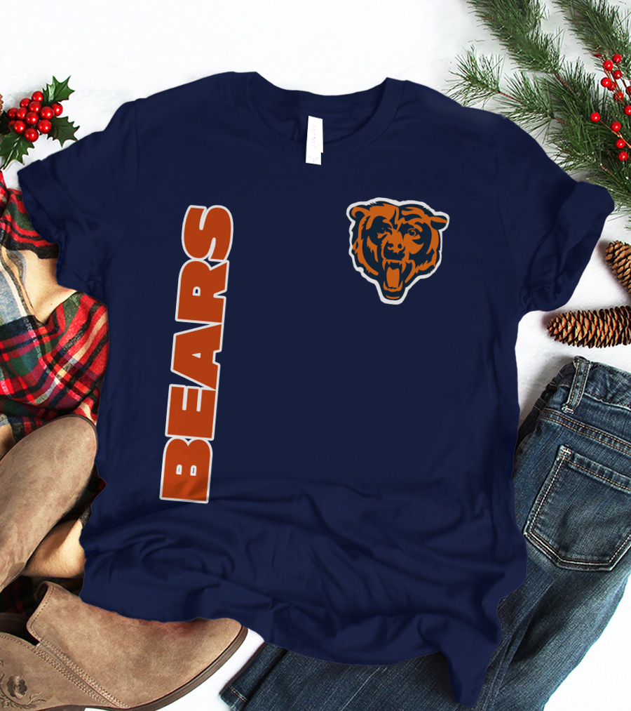 Bears Logo Navy Orange Classic Style T-Shirt