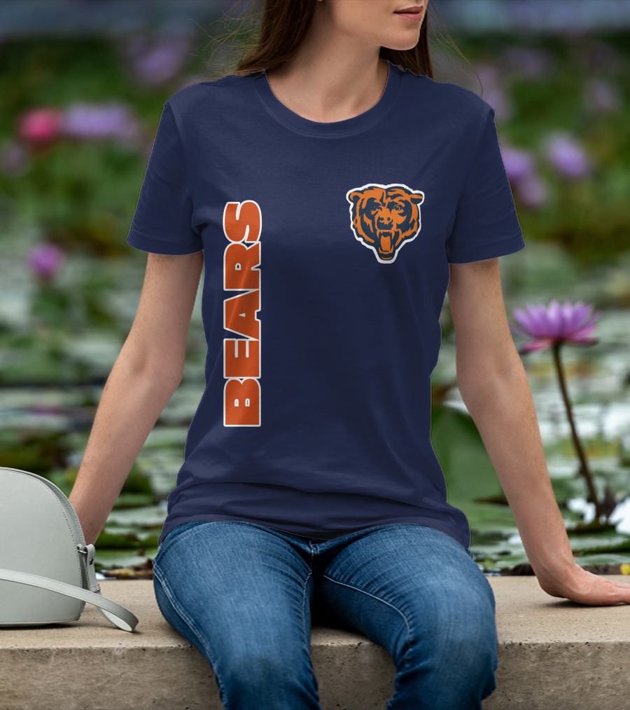 Bears Logo Navy Orange Classic Style T-Shirt