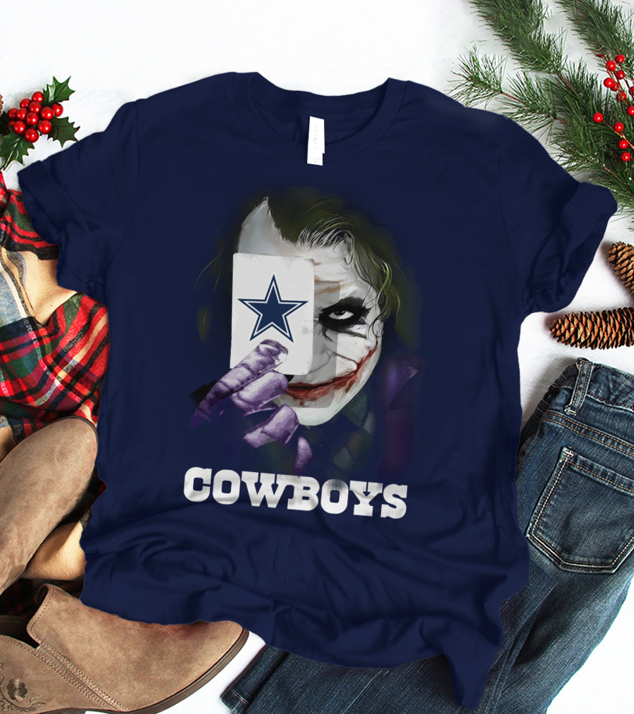 Cowboys Joker Face Playing Card Star Symbol T-Shirt
