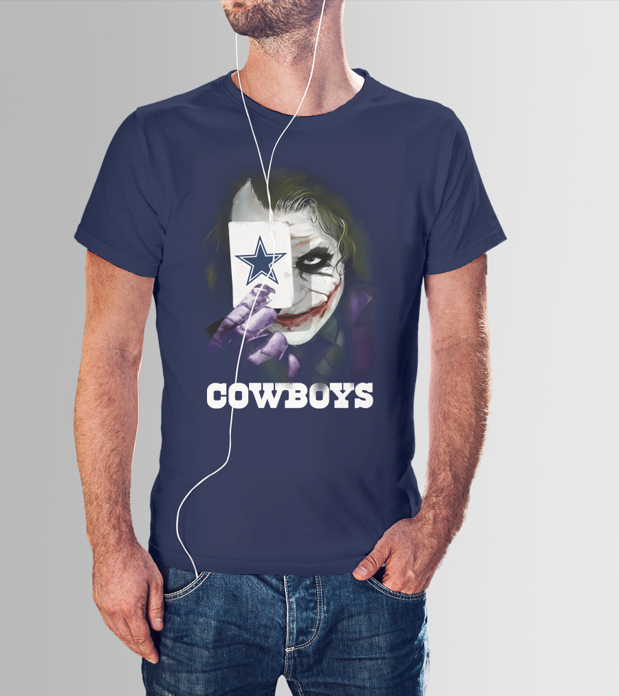 Cowboys Joker Face Playing Card Star Symbol T-Shirt