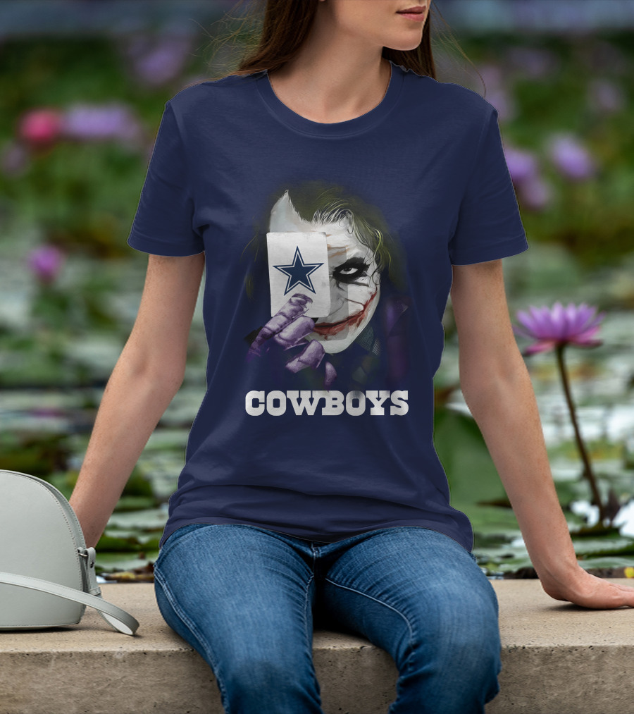 Cowboys Joker Face Playing Card Star Symbol T-Shirt
