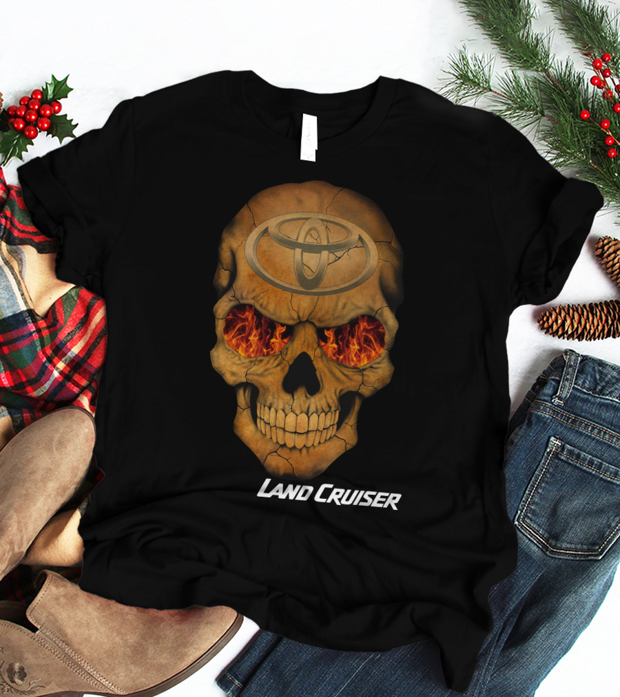 Toyota Land Cruiser Fiery Skull T-Shirt