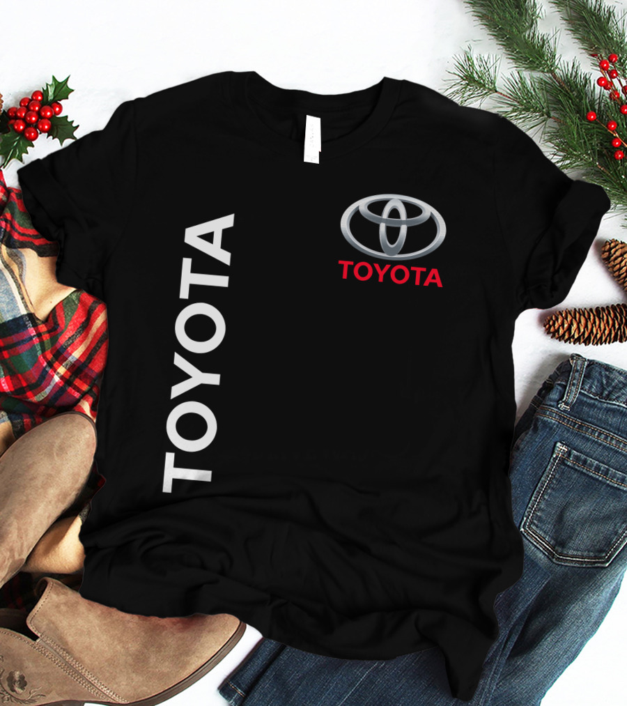Toyota Logo With White Text Vertical Alignment T-Shirt