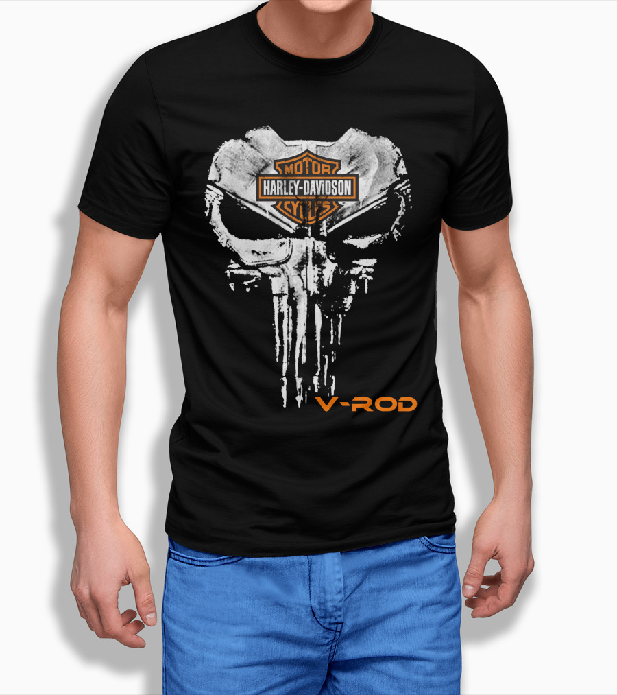 Harley Davidson Motor Cycles V-Rod Skull T-Shirt