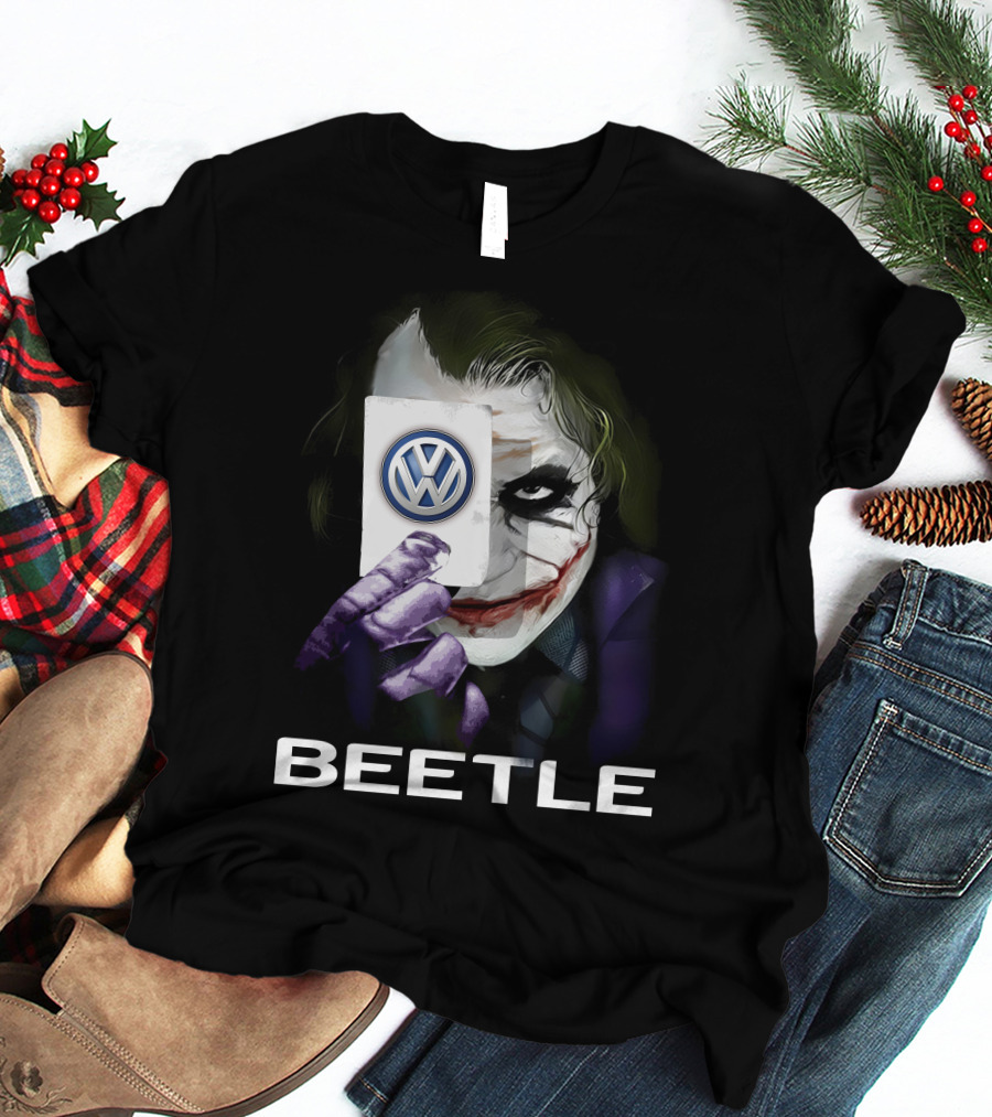 Beetle Volkswagen Joker Card Visual Fusion T-Shirt