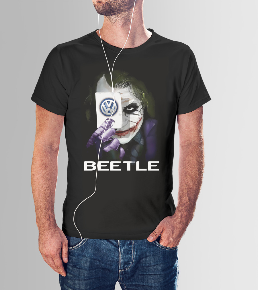 Beetle Volkswagen Joker Card Visual Fusion T-Shirt