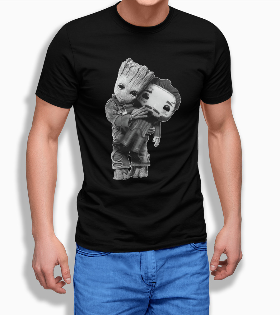 Only Today Baby Tree Character Holding Masked Figure T-Shirt