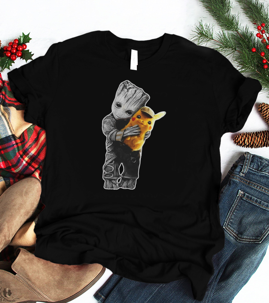 Groot Holding Pikachu T-Shirt