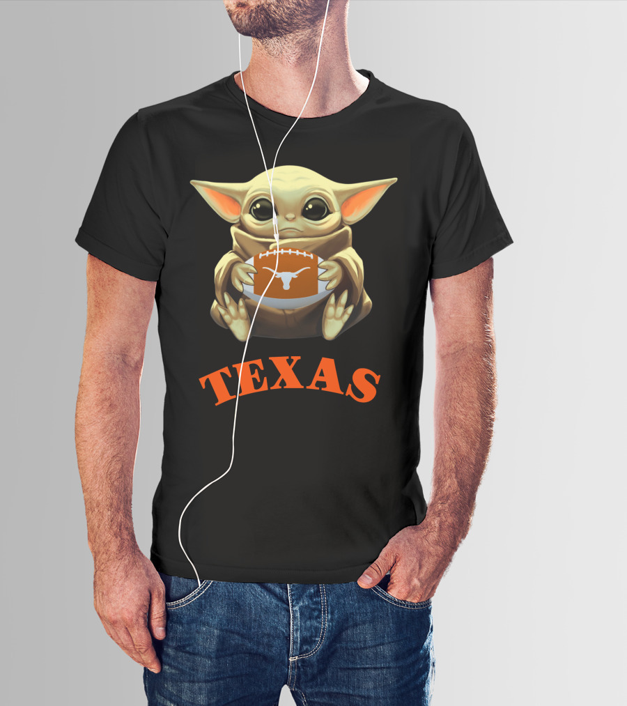 Texas Longhorns Yoda Baby Football T-Shirt