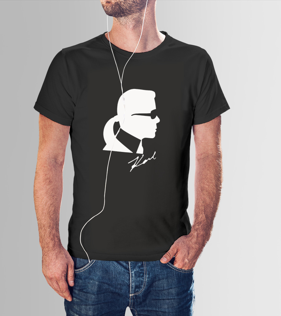 Karl Lagerfeld Silhouette Profile Signature T-Shirt