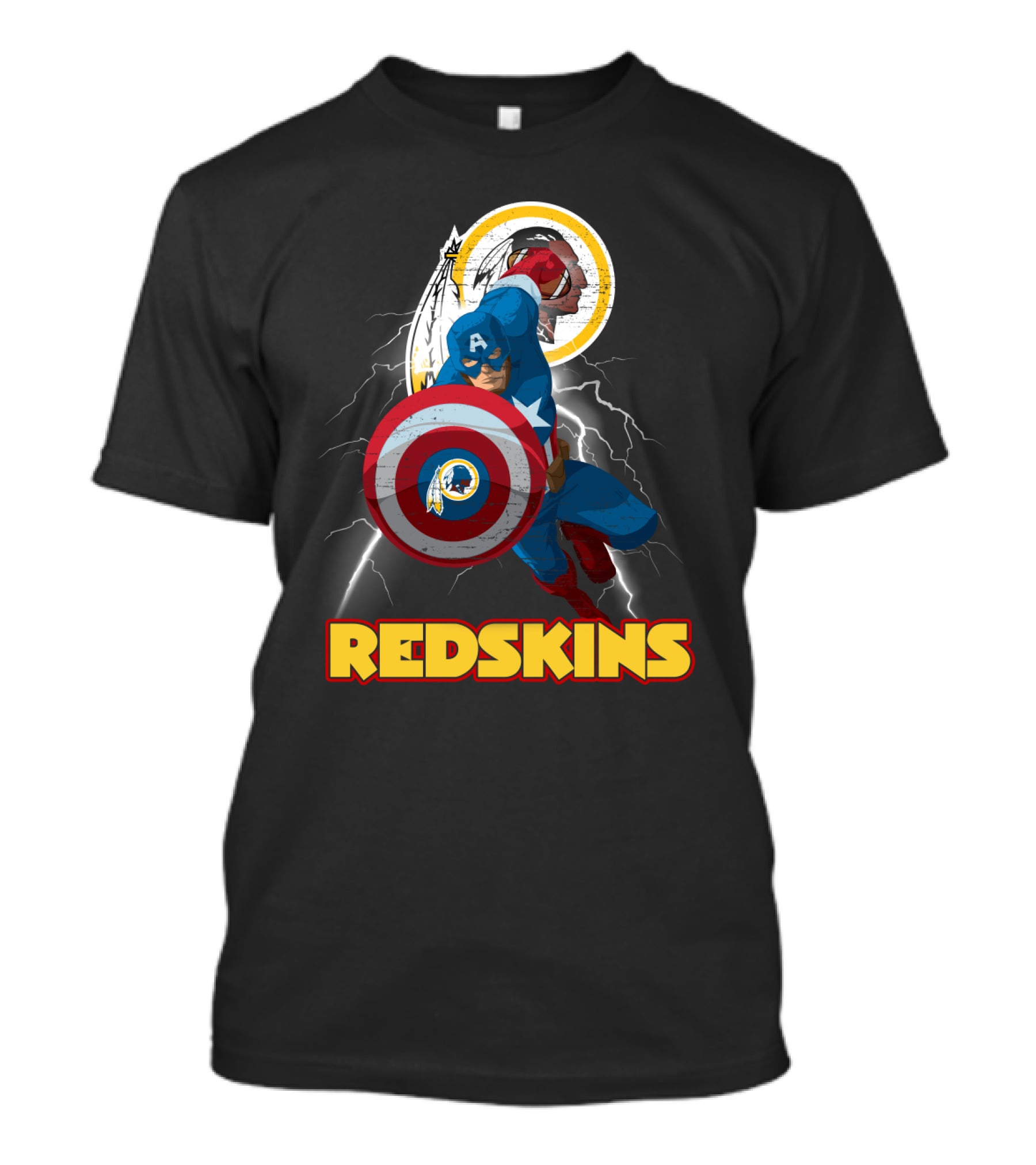 Captain America Redskins Nfl Lightning T-Shirt
