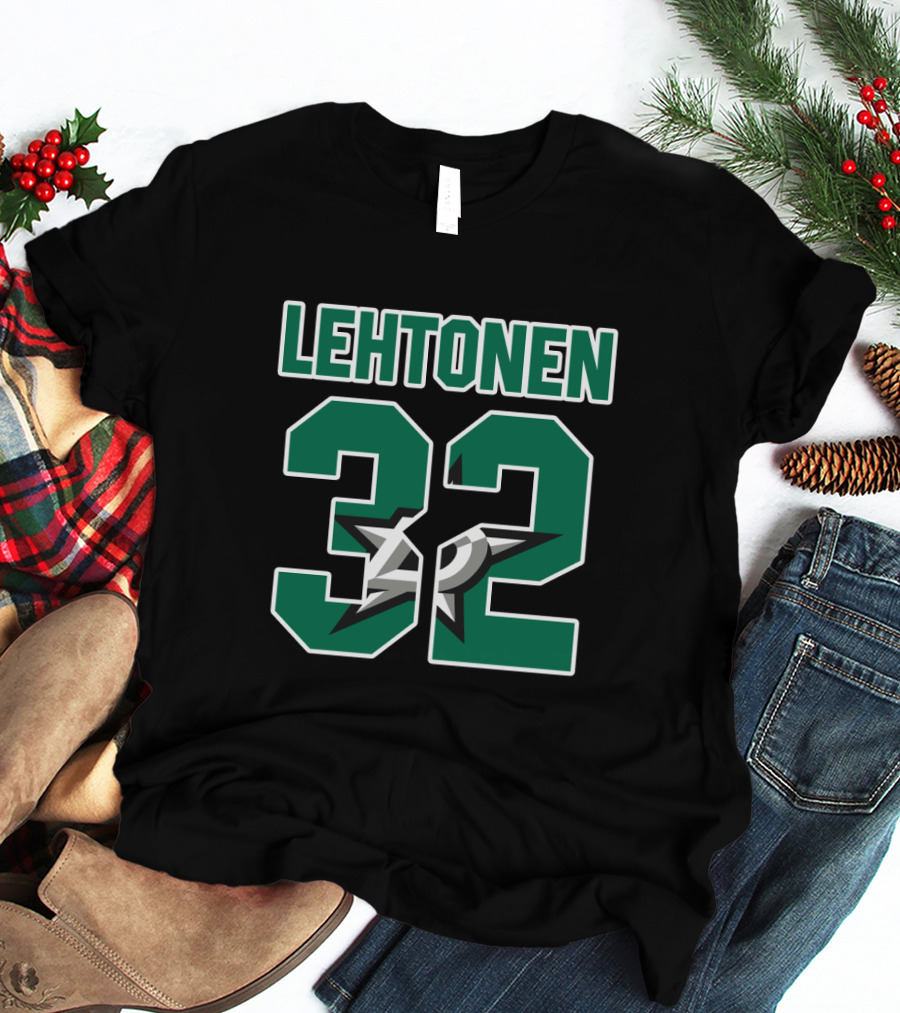 Lehtonen 32 Dallas Stars NHL Logo Kari Lehtonen T-Shirt