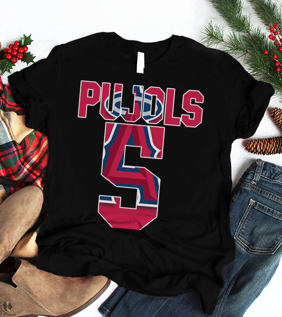 Pujols 5 Los Angeles Angels Baseball Icon Albert Pujols T-Shirt