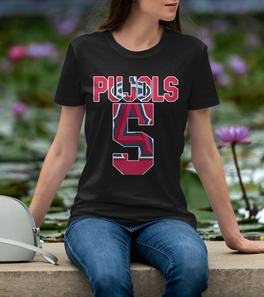 Pujols 5 Los Angeles Angels Baseball Icon Albert Pujols T-Shirt