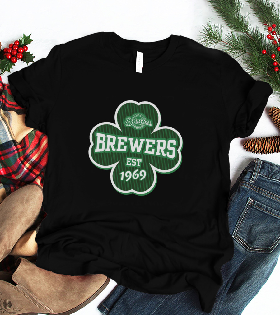 Milwaukee Brewers St Patrick's Day Clover Est 1969 T-Shirt