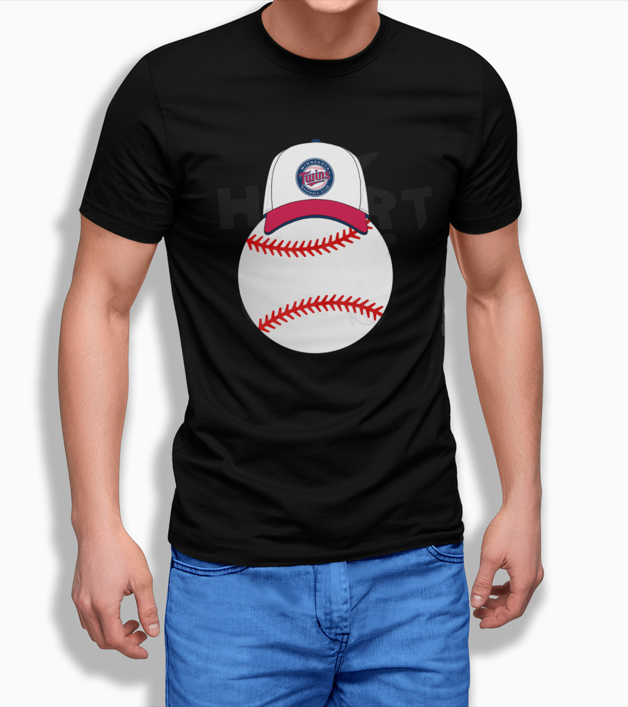 Minnesota Twins Mickey Mouse Baseball Hat And Ball T-Shirt