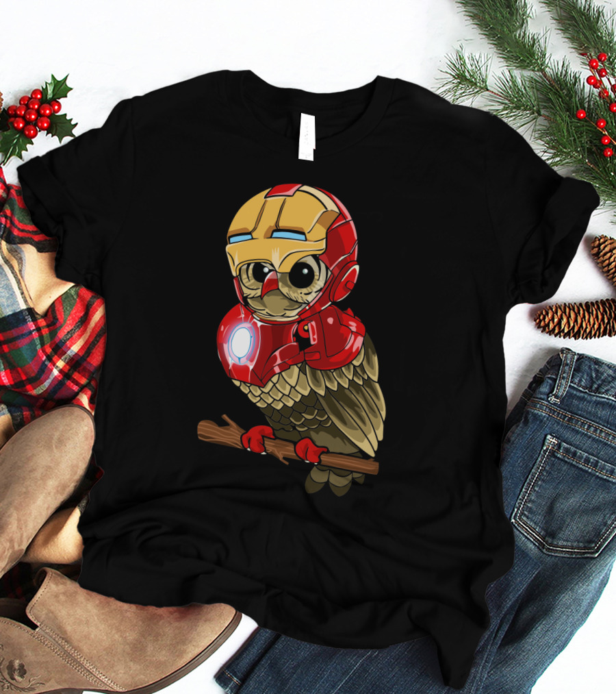 Owlvengers Iron Man Owl Infinity War Crossover T-Shirt