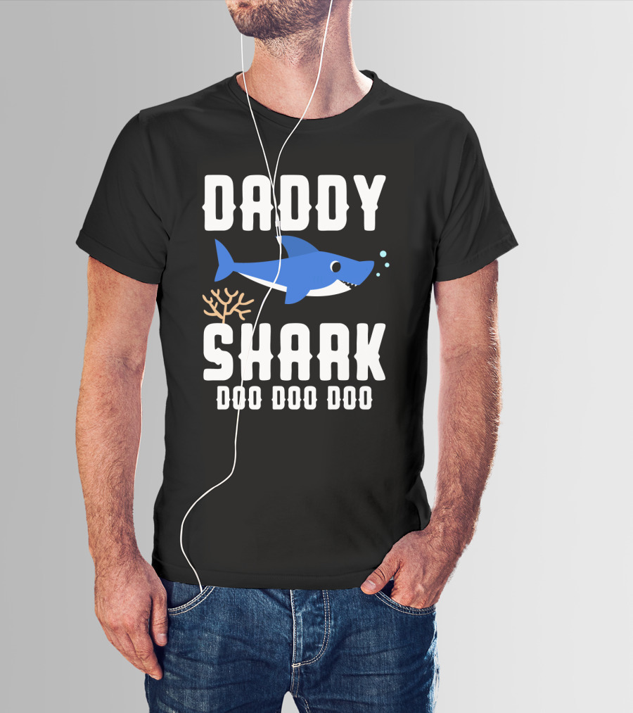 Daddy Shark Doo Doo Doo From Son Daughter Family Gift T-Shirt