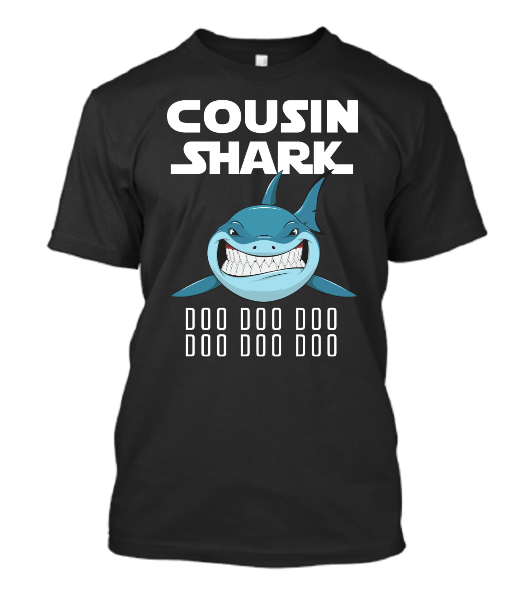 Cousin Shark Doo Doo Doo Cartoon Blue Shark Graphics T-Shirt