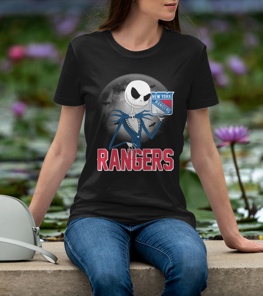 Jack Skellington New York Rangers Halloween Moon T-Shirt