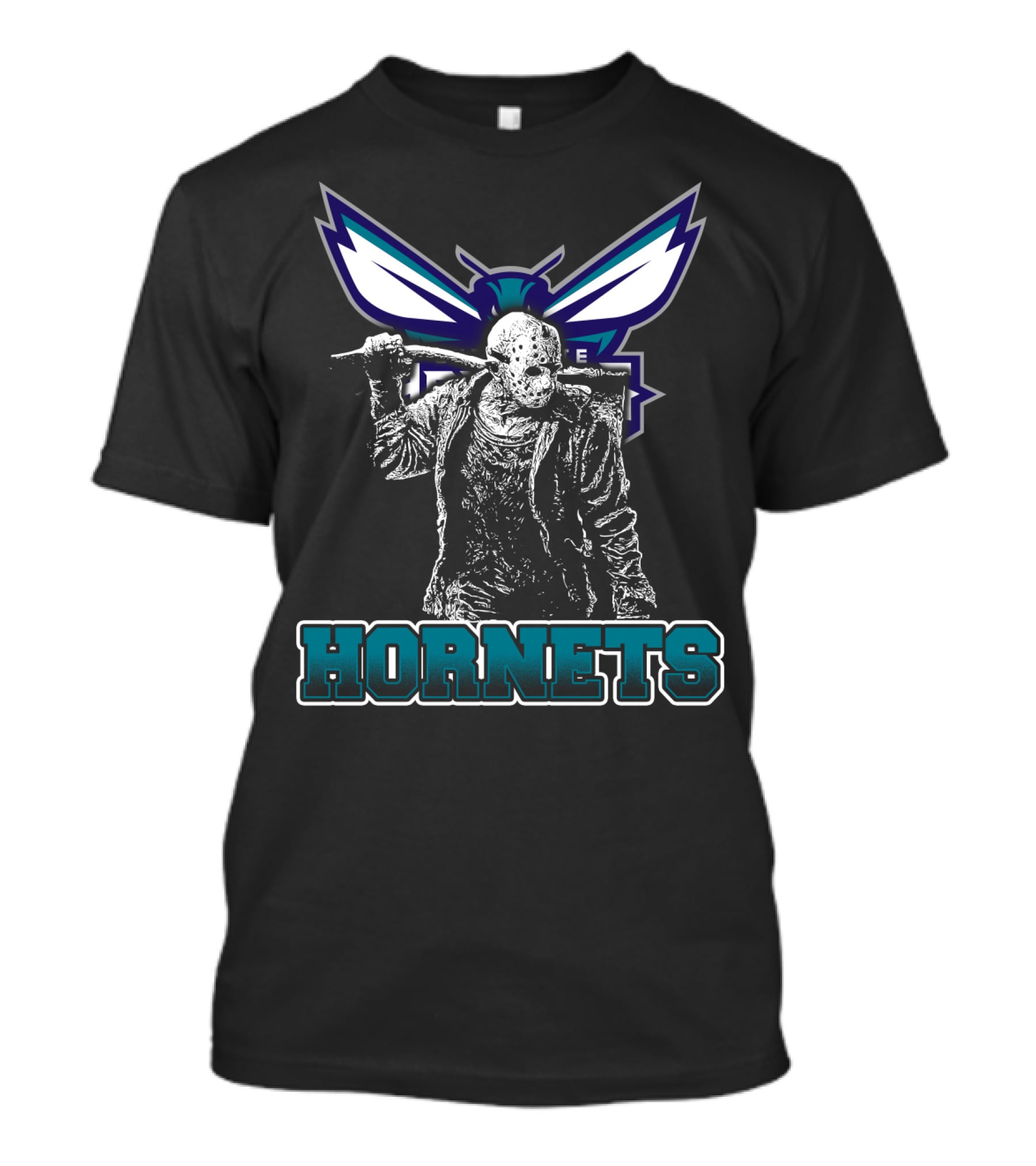 Charlotte Hornets Jason Voorhees Crossover Fan Mashup T-Shirt