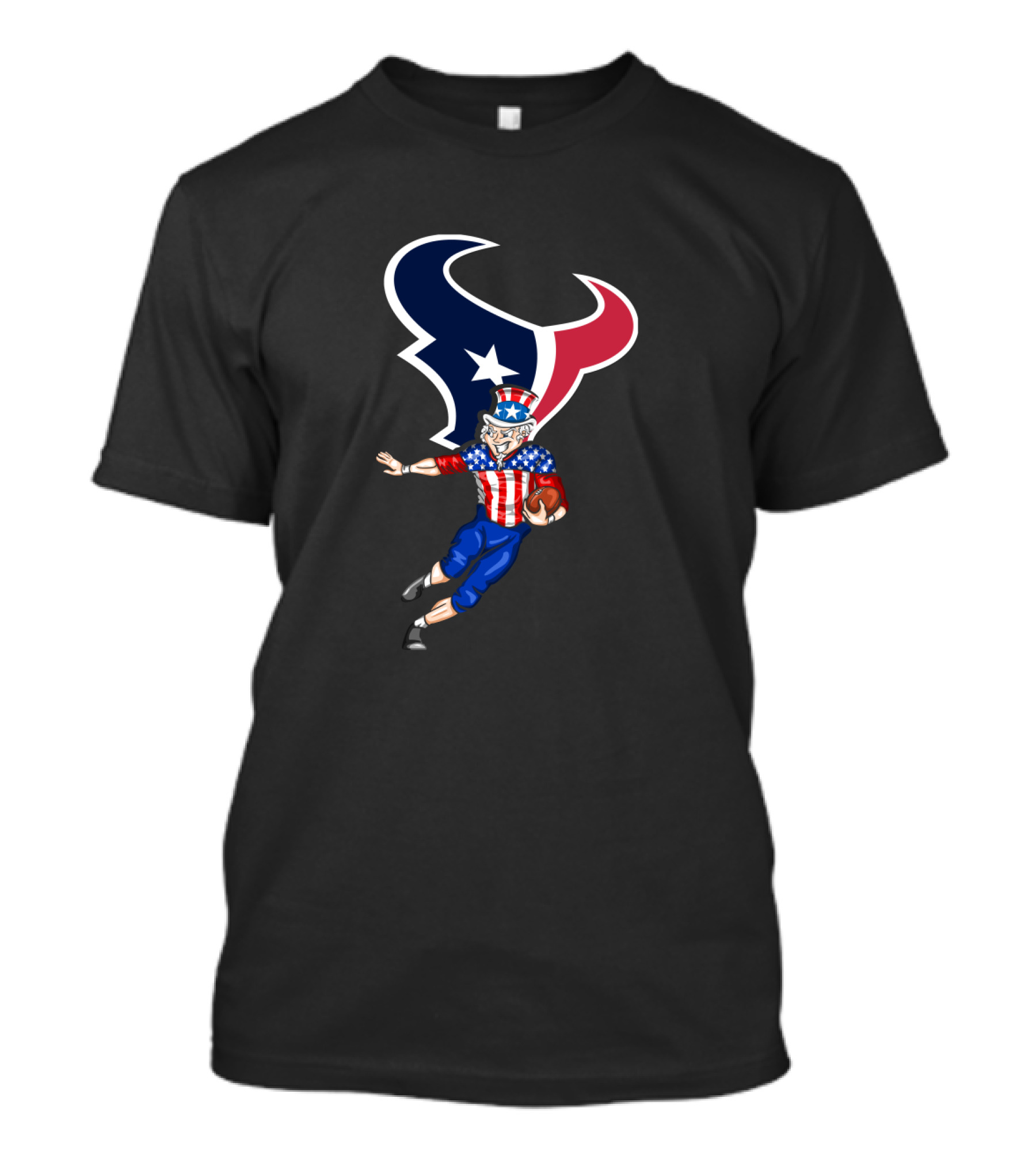 Houston Texans Uncle Sam 4Th Of July Football Americna Flag T-Shirt