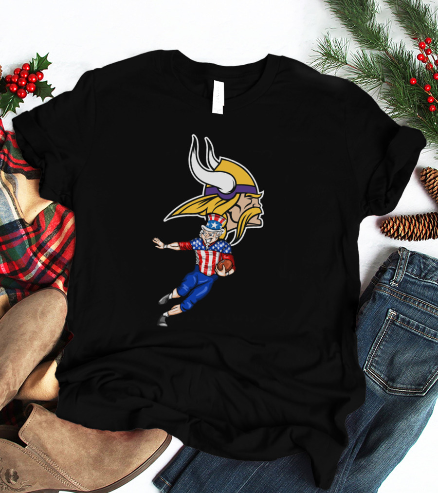 Minnesota Vikings Uncle Sam 4Th July Football Celebration T-Shirt