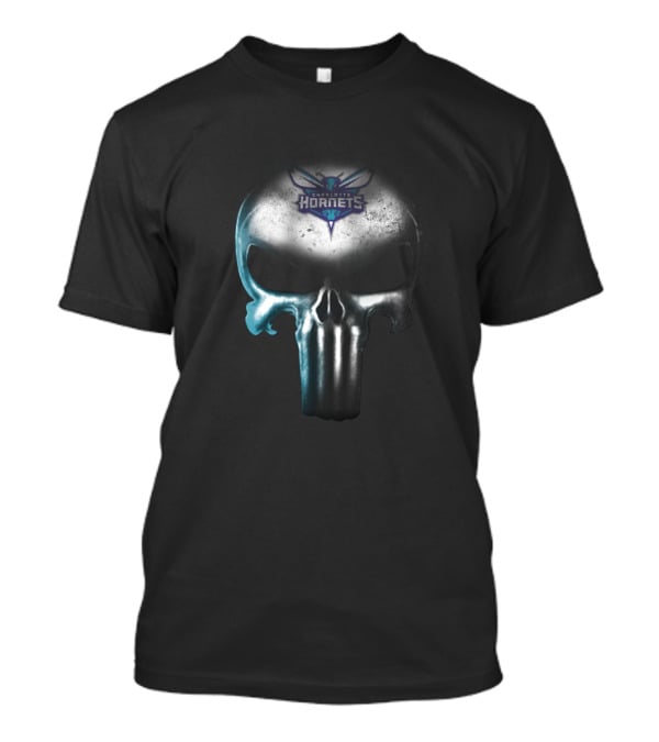 Charlotte Hornets Fans Punisher Skull T-Shirt