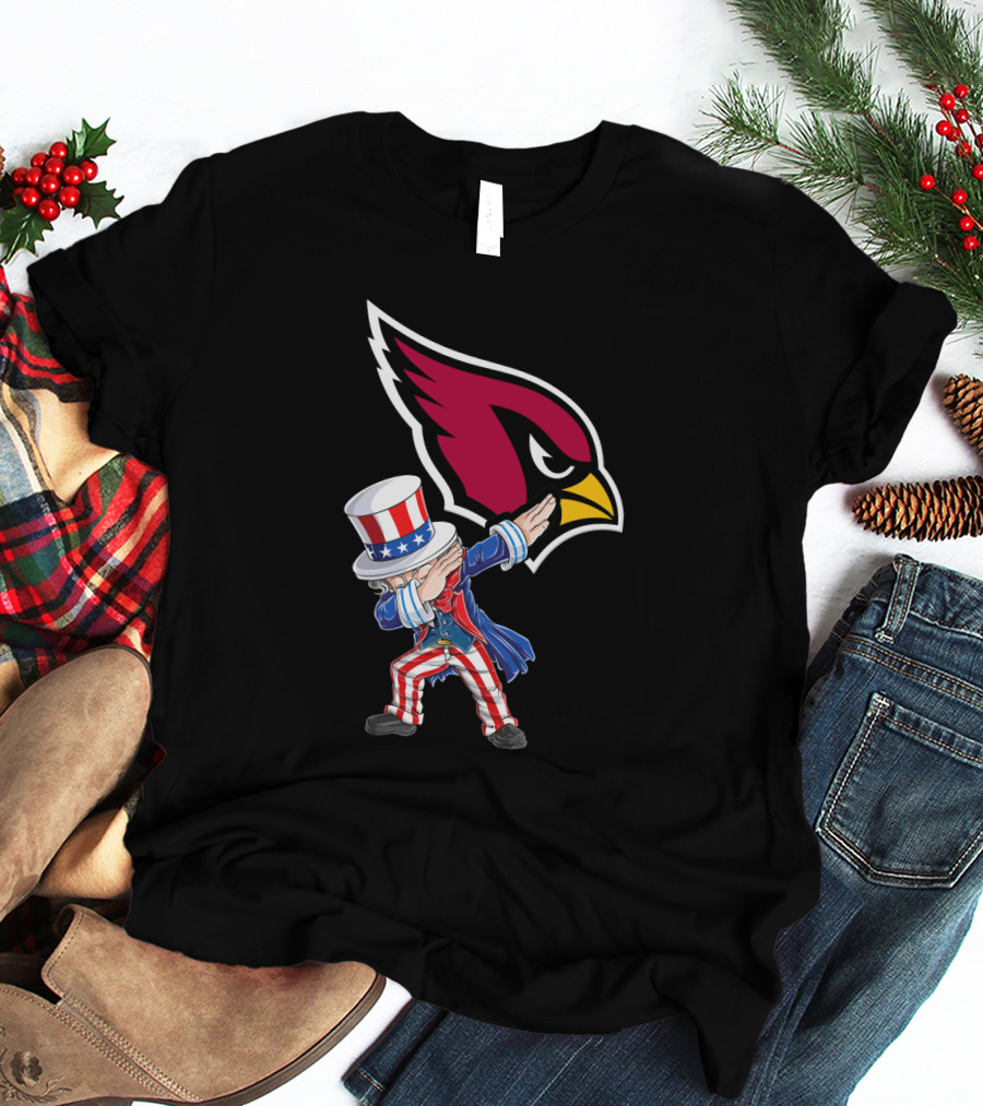 Uncle Sam Dabbing With Arizona Cardinals Emblem For 4Th Of July Celebration T-Shirt