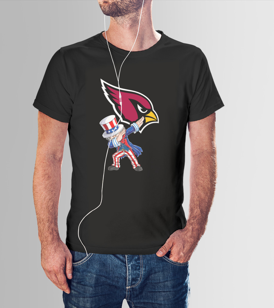 Uncle Sam Dabbing With Arizona Cardinals Emblem For 4Th Of July Celebration T-Shirt
