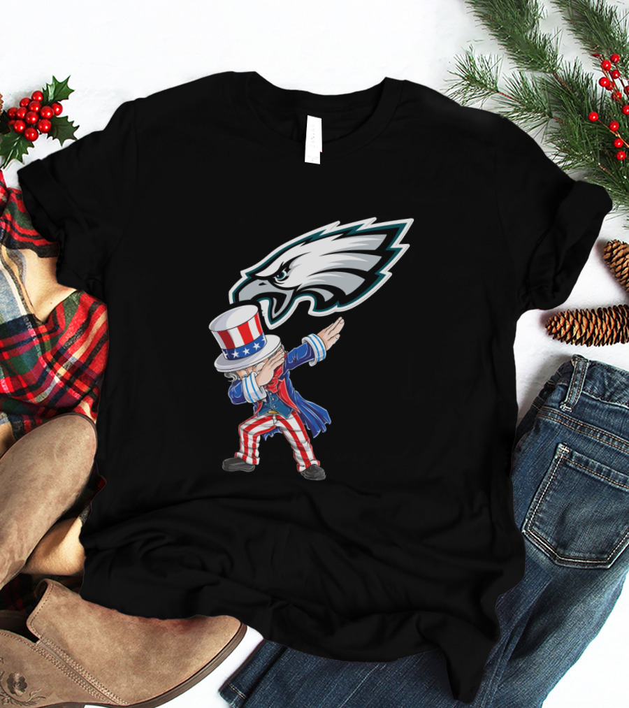 Philadelphia Eagles 4Th Of July Uncle Sam Dabbing T-Shirt