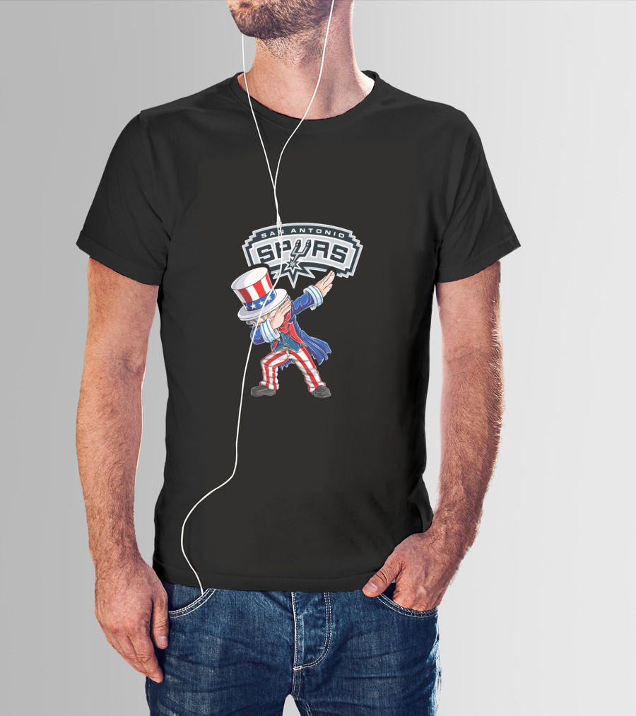 San Antonio Spurs Uncle Sam Dabbing 4Th July Celebration T-Shirt