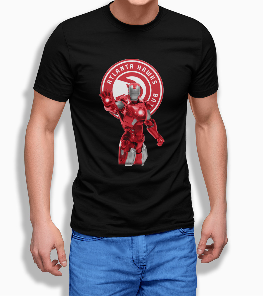 Iron Man Atlanta Hawks Basketball Fans T-Shirt