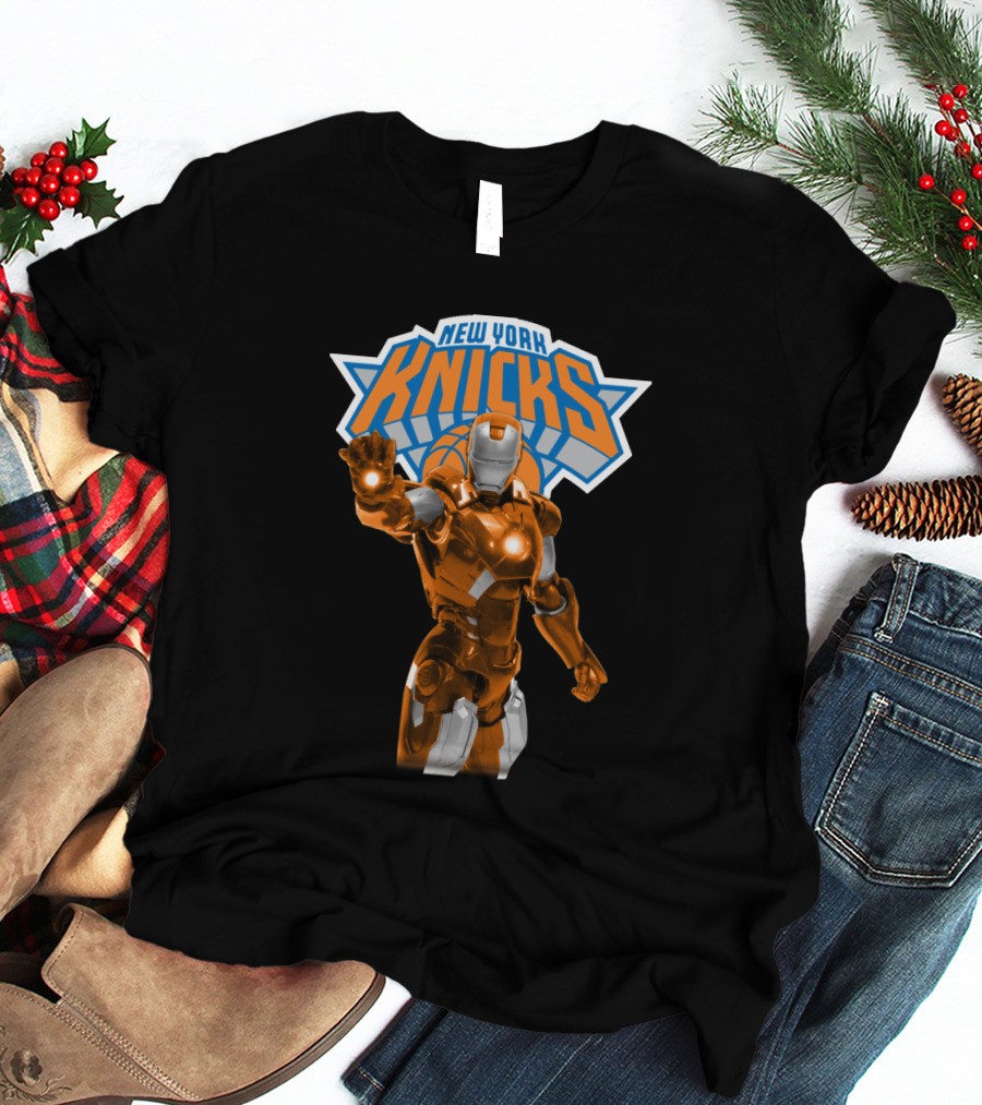 Iron Man New York Knicks Crossover For Fans T-Shirt